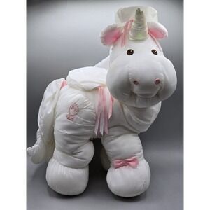 FISHER PRICE ENCHANTED PUFFALUMP WHITE UNICORN PLUSH‎ VINTAGE 1987